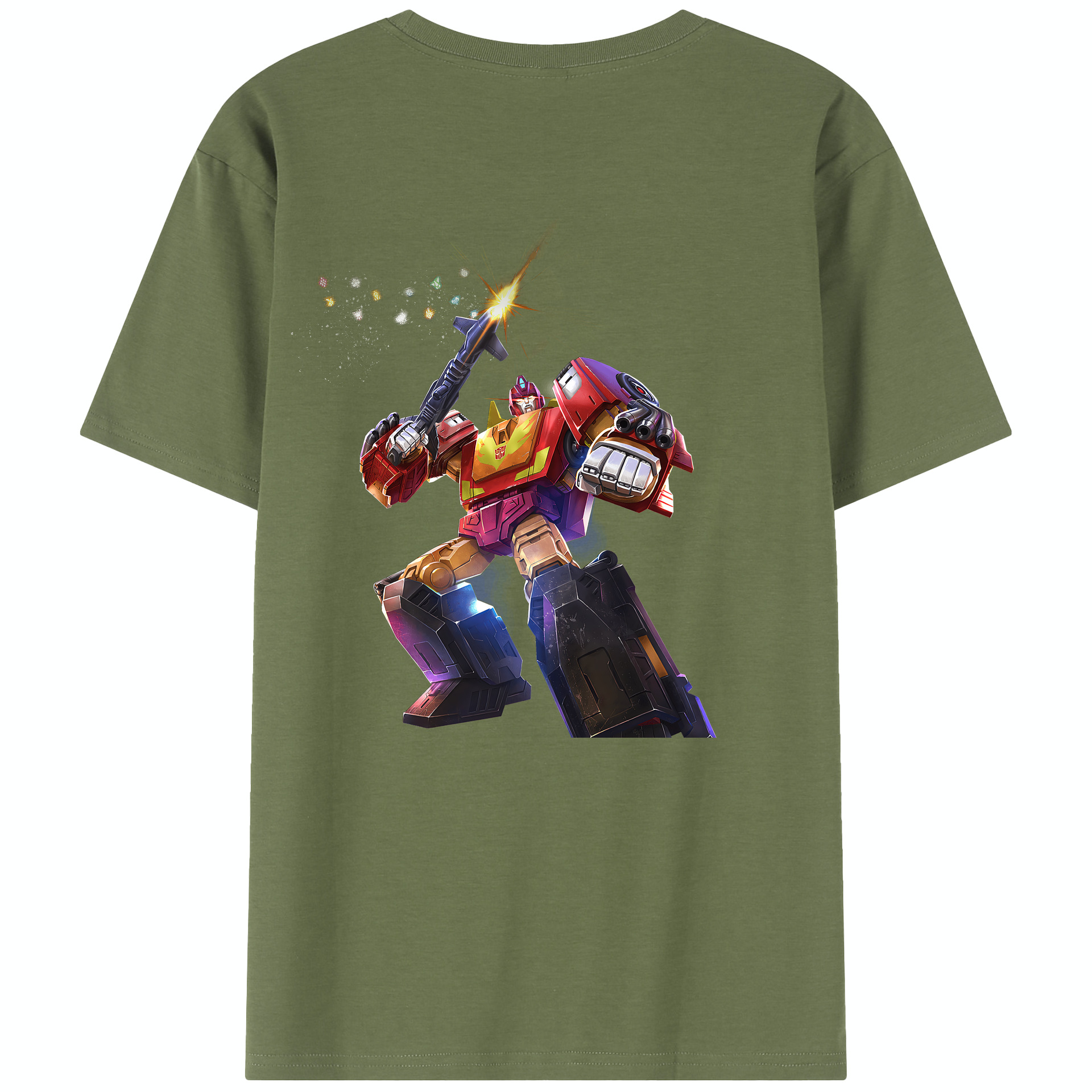 （画像用） Transformers トランスフォーマー 綿100％半袖Tシャツ（背面プリント）